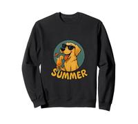Labrador Summer Design Cane Cartoon Golden Retriever Vintage Felpa