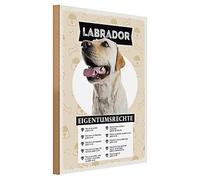 Labrador - Targa in legno | Diritti di proprietà | Divertente cartello per cani | 30 cm x 40 cm