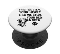 Labrador ti ruba il cuore ruba il letto e le calze di divano PopSockets PopGrip Adesivo