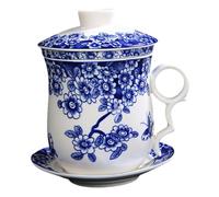 LABRIMP 1 Set Tazze da Tè con Infusore e Saucer Set per Amanti Del Tè Design Classico per Esperienza Degustazione Unica