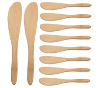 LABRIMP 10 pezzi Spatole in Bambù Naturale per Burro e Formaggio Spalmaburro Versatile e Resistente al Calore Utensili per Gelatine e Manico Elegante e Antiscivolo