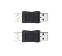 LABRIMP 2 Pezzi Adattatore USB 2.0 Doppio Connettore Maschio in Plastica e Metallo, Convertitore Compatto Nero per Estensione Cavi e Collegamento Rapido Hot Pluggable