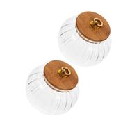 LABRIMP 2 Pezzi Barattolo Sigillato a Forma di Zucca Barattolo di Vetro per Snack Trasparente Cancella Contenitore di Archiviazione Transparent