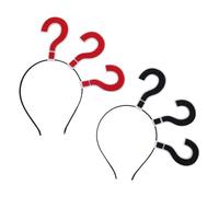 LABRIMP 2 Pezzi Fascia Capelli Punti Interrogativi Creativi Rosso Nero Accessorio Divertente per Feste e Cosplay Cerchietto Morbido e Confortevole Adatto Tutte le Età