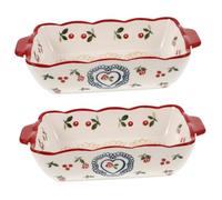 LABRIMP 2 Pezzi Pirofila con Manici Teglia da Forno Resistente Alle Temperature per e Facile