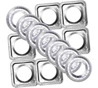 LABRIMP 20 Pezzi Rivestimenti Per Bruciatori Gas in Alluminio Quadrati e Circolari Coperture Per Bruciatori Vaschette Contenitive Per Protezioni Per Gas Resistenti Alle Temperature Pz
