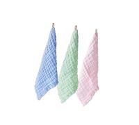 LABRIMP 3pezzi Asciugamani Per Ragazzo Ragazza Assorbente Asciugamano Piccolo Per Lavaggio Viso Verde Blu e Rosa Per Ragazzo Ragazza e Morbido e Assorbente Per Teething e