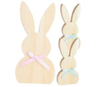 LABRIMP 3pezzi Cartello in Legno per Tavola di Pasqua Decorazione Coniglietto Fai da Te Ornamento Decorativo Tavola Decorazione Pasqua Cartelli Legno Coniglietto Non Finito Lavoretti Fai d