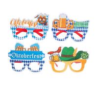 LABRIMP 4 paia Occhiali Decorativi per Festa Oktoberfest Unici Colori Vivaci come Props per Foto e Decorazioni Leggeri e Facili da Indossare