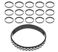 LABRIMP 40pezzi Braccialetti Fascia per Polso Quadretti Chiari e Scuri in Silicone Flessibile Accessori per Feste Tema Corse Auto Polsiere Comode per Adolescenti e Adulti