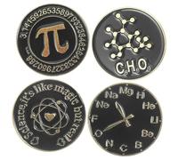 LABRIMP 4pezzi Spilla Estetica Con Simboli Di Scienza e Matematica Di Distintivi Decorativi Per Abbigliamento Borse e Accessori Fashion