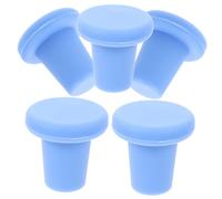 LABRIMP 5 pezzi Tappi in Silicone Tappi Sigillanti Riutilizzabili per Vino Perfettamente e Conserva Accessorio per Amanti del Vino Blu