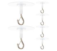 LABRIMP 6 Pezzi 6 Ganci Adesivi da Soffitto per Baldacchino Letto e Zanzariera a Cupola, Supporto Stabile per Montaggio senza Foratura, per Appendere Piante e Decorazioni in Casa e
