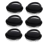 LABRIMP 6 pezzi Pettine per Capelli Nero Shampoo per Capelli e Cuoio Capelluto Stimolatore Portatile per Pulizia e Rilassamento Rimuove Forfora e Grasso Indurito 6pcs