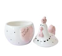LABRIMP Barattolo in Ceramica Forma Di Pollo Con Coperchio Sigillante Contenitore Porta Uova e Frutta Per Cucina e Casa Scatola Conservazione Uova Duratura Decorazione Funzionale