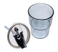 LABRIMP Bicchiere in Vetro Tazza Trasparente per Caffè Freddo con Coperchio e Cannuccia con Fondo Piatto, per Bevande da Portare Ovunque