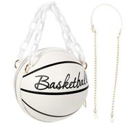 LABRIMP Borsa Tracolla Donna Grande Capacità a Forma di Pallone da Basket in Pu Catena e Chiusura Cerniera Design alla Moda per Varie Occasioni