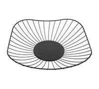 LABRIMP Cesto Portafrutta Nero Piccolo in Metallo, Fruttiera Compatta per Bancone Cucina, Ciotola Multifunzione Salvaspazio per Casa e Ufficio