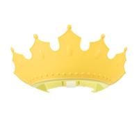LABRIMP Cuffia per Lavare Chioma Regolabile a Forma di Corona in Tpe e Pp, Protegge Occhi e Orecchie, Comoda e Sicura, Colore Giallo per Uso Quotidiano