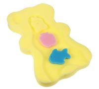 LABRIMP Cuscino Spugna Antiscivolo per Bagnetto Ragazzo Ragazza Supporto Morbido per Testa Collo e Schiena Tappetino Bagno Sicuro per Design Orso Imbottito in Giallo