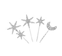 LABRIMP Fermagli per Chioma Eleganti Accessori di Moda Resistenti e Brillanti Sotto Sole 4 Pezzi in Lega Argento Clip a Forma una Riga per Donna per Ogni Occasione