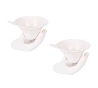 LABRIMP Filtro da Tè in Ceramica Bianco Design Creativo, Set da 2 Pezzi, Migliora Sapore del Tè e Filtra i Residui un Infuso