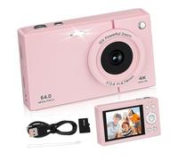 LABRIMP Fotocamera Digitale per Ragazze Retro con Zoom e Wifi Memoria Inclusa Compatta Portatile per Viaggi e Scatti Facili Rosa