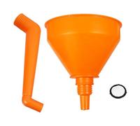 LABRIMP Imbuto per riempimento olio auto, imbuto per carburante e olio moto, bocca larga, ABS arancia, angolo retto, garage, per veicoli