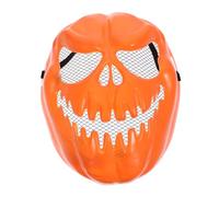 LABRIMP Maschera Halloween Zucca Arancione in Plastica Pp Ecologica Foro per Respirare, Maschera Creativa e Divertente per Cosplay e Spettacoli di Danza