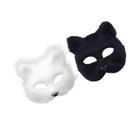LABRIMP Maschera Volpe 2pezzi per Feste a Tema in Lint Alta Resistenza e Durabilità Eccellente, Adatta per Giovani Uomini e Donne a Carnevale e Halloween