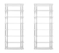 LABRIMP Organizer Cosmetici Multifunzionale in Acrilico Trasparente 7 Scomparti, Set da 2 Pezzi Resistente All'usura, per Esposizione Trucco e Polveri
