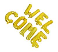 LABRIMP Palloncini Welcome in Lamina Oro per Decorazioni Feste Rientro Scuola Accoglienza Casa e Party Classroom Grande Palloncino Alfabeto Elegante e Versatile