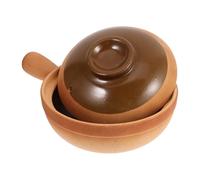 LABRIMP Pentola in Terracotta Coreana da 600 Ml Coperchio, per Stufati e Cottura Uniforme, Vaso Portatile Sano per Cucina Asiatica e Banchetti