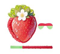 LABRIMP Pinata Fragola Robusta in Materiale Ecologico con Finitura Crespa per Feste Compleanno e Cinco De Mayo Decorazioni Tema Frutta Estiva Giochi Divertenti