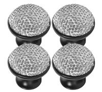 LABRIMP Pomello a Fungo in Lega di Alluminio Nero, Set 4 Pezzi