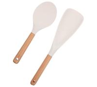 LABRIMP Set 2 Pezzi Paletta Riso in Silicone Bianco Resistente al Calore, Facile da Pulire Impugnatura Comoda per Uso Domestico e Ristoranti