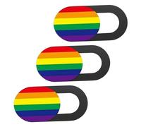 LABRIMP Set 3 Pezzi Copertura Scorrevole Webcam Laptop Ultra Sottile Motivo a Strisce Arcobaleno per Protezione Privacy Tablet e Portatili, Accessorio Pratico per Uso Quotidiano