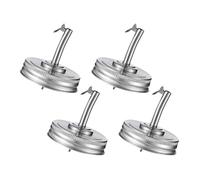 LABRIMP Set 4 Pezzi Tappi Versatori Olio in Acciaio Inox 304 con Guarnizione Silicone, Beccucci Dosatori per Barattoli Condimenti Bormioli, Dispenser Erogatore per Cucina e Ristorante