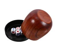 LABRIMP Set Bicchiere per Dadi in Legno Marrone con Dadi Piccoli, Accessorio di Gioco per Giochi da Tavolo, Facile da Pulire e Comodo da Usare per Riunioni di Famiglia