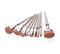 LABRIMP Set di 9 Pennelli per Trucco Manico in Plastica Elettroplaccata, Setole in Nylon Morbide per Applicazione Uniforme, per Uso Professionale e Quotidiano