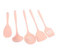 LABRIMP Set di Utensili da Cucina e Cucchiaio Resistente al Calore in Silicone Pasta Rosa Paletta Ergonomica e Cottura ad Alte Temperature per Uso Quotidiano