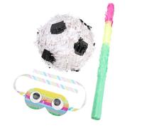 LABRIMP Set Pinata a Forma di Pallone da Calcio in Carta con Bastone e Maschera, Gioco Divertente per Feste di Compleanno a Tema Calcio, Accessori per Celebrazioni