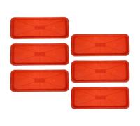 LABRIMP Sottovasi in Plastica Pp 6 Pezzi Rettangolari Rossi | Vasi in Ceramica e Terracotta, Forma Compatta, Set da 6 per Uso Esterno