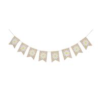 LABRIMP Spring Flower Burlap Banner Reusable Hello Spring Party Decoration For Classroom Garden Ceiling Hanging Eco-friendly Floral Pennant Garland For Seasonal Celebrations