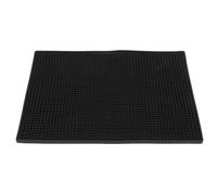 LABRIMP Tappetino Nero in Pvc Antiscivolo per Postazione Barbiere Professionale, Facile da Pulire, Organizer per Accessori e Strumenti Metallici, Dimensioni 20x35x0,8 Cm