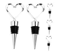 LABRIMP Tappi per Bottiglia di Vino in Plastica Forma Cuore 5 Pezzi Confezione Facile da Inserire e Rimuovere Adatti a Tutte le Bottiglie