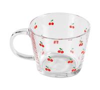 LABRIMP Tazza per Latte Trasparente in Vetro Scala Bicchiere per Frutta e Dessert Tazza Creativa per Colazione e Bevande
