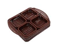 LABRIMP Vassoio Snack Imitazione Rattan con Scomparti Frutta e Noci PP Resistente Organizer Compatto per e Boho