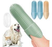 LABRUSID Spazzolino da denti per cani, confezione da 4 spazzolini da denti per cani, pulizia a 360° per cani, spazzolino da denti in silicone per uso alimentare, adatto alla maggior parte delle dita,