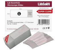 Labsales Academy 50 vetrini per microscopio da laboratorio in vetro super trasparente con superficie di scrittura smerigliata per laboratori istruzione chimica e tutti i lavori di microscopia 76 mm x